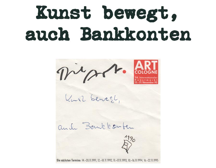 Kunst bewegt - auch Bankkonten - german artist Roman Ladwein
