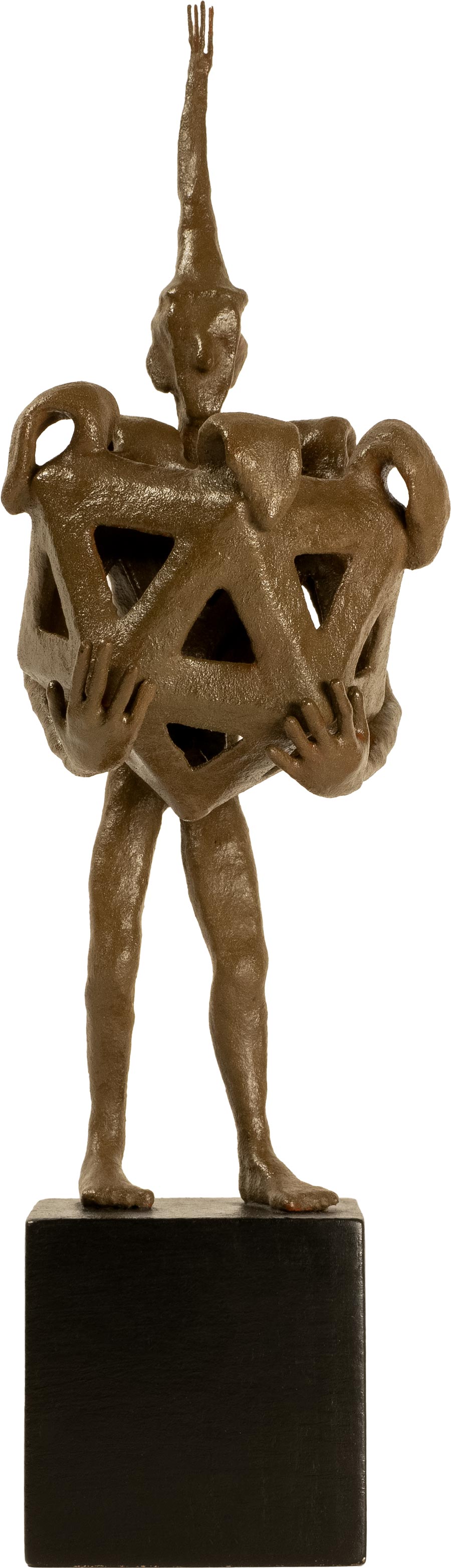 warten auf maria - Hartkeramik, Tempera, Farbpigmente - 2026 Objekt - Hartkeramik, Bronzebeschichtung, Farbpigmente