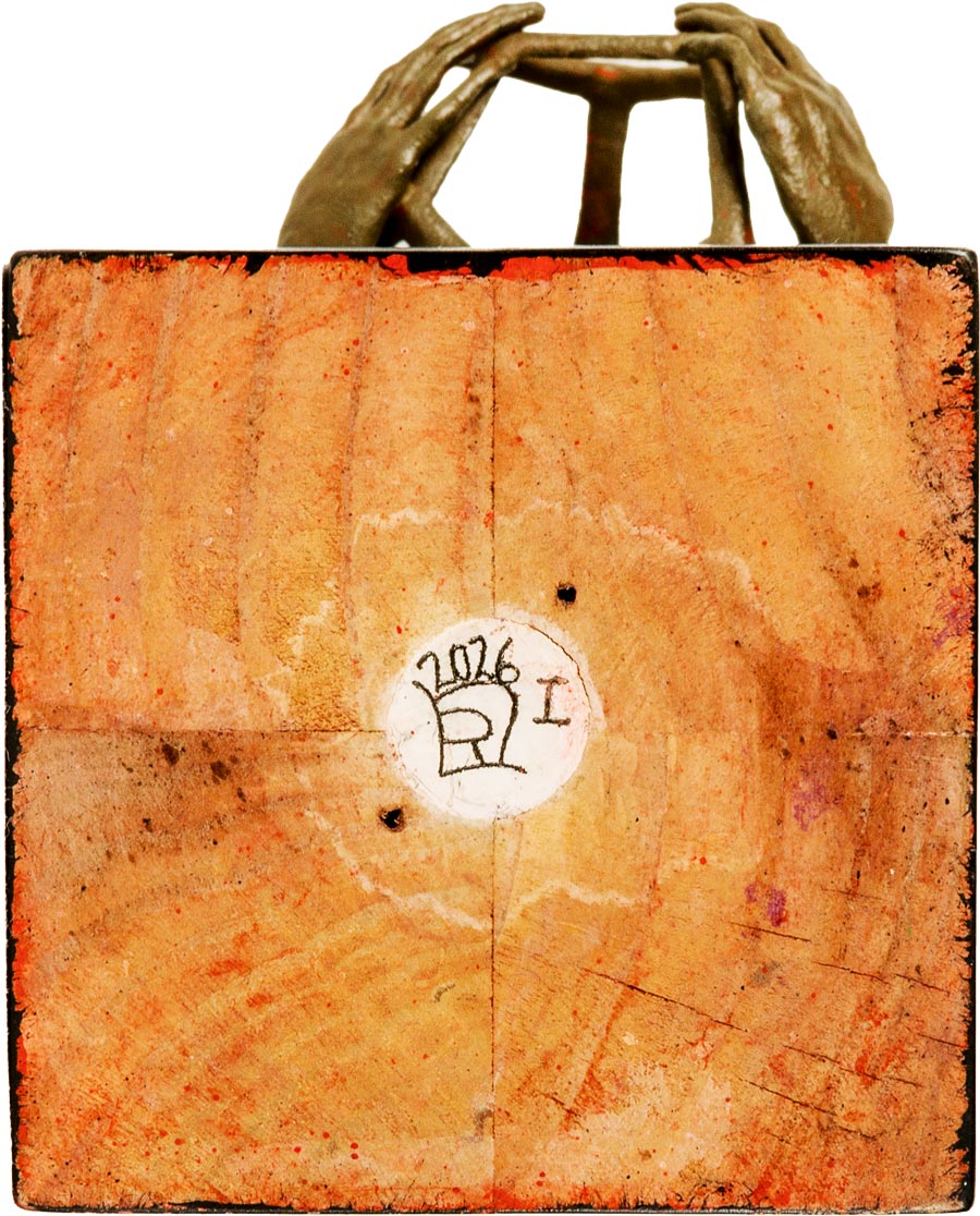 Objekt - Hartkeramik, Bronzebeschichtung, Tempera, Farbpigmente